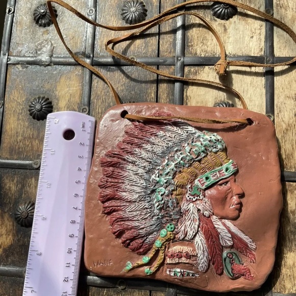 Ganz “NANA” Native American Pontiac Ottawa Chief Wall Plaque by Beverly Galvin - Picture 4 of 4